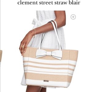 ISO kate spade clement street straw blair purse